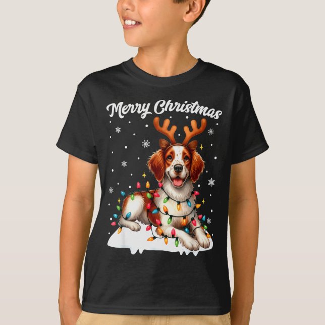 T-shirt Christmas Pajamas Men Women Kids Britany Spaniel D (Devant)