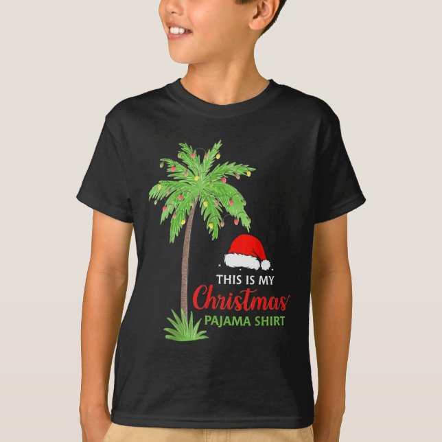 T-shirt Christmas Palm Tree This Is My Christmas Pajama Xm (Devant)