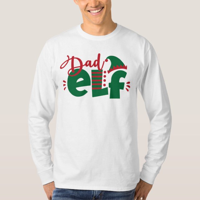 T-shirt Christmas Papa Elf (Devant)