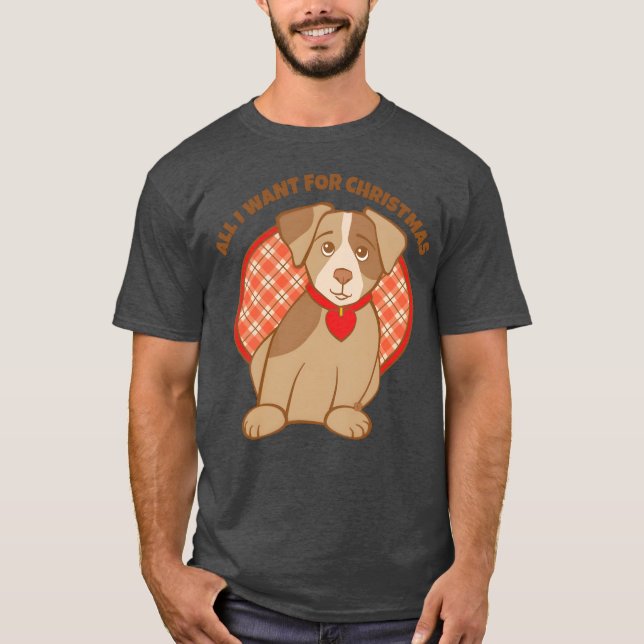 T-shirt Christmas Puppy ami (Devant)