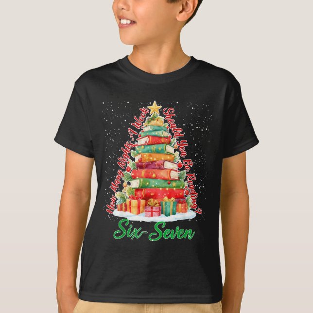 T-shirt Christmas Reading 67 Six Seven Meme Teacher Book L (Devant)