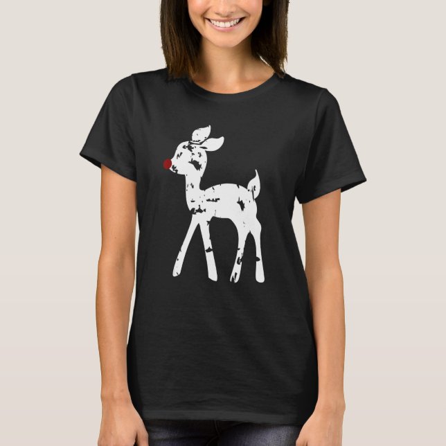 T-shirt Christmas Reindeer Xmas Adorable Party  Men Women  (Devant)