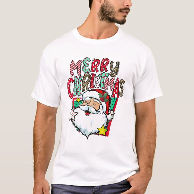 T-shirt Christmas Retro Red Buffalo (Devant)