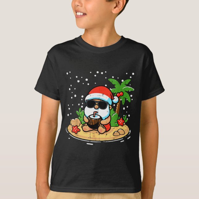 T-shirt Christmas Santa Beach Xmas Trocal Hawaii Men Women (Devant)