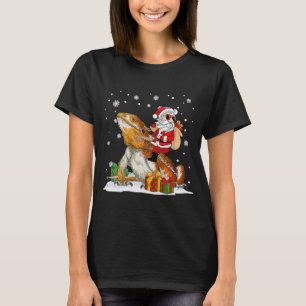 T-shirt Christmas Santa Claus Riding Bearded Dragon Xmas H
