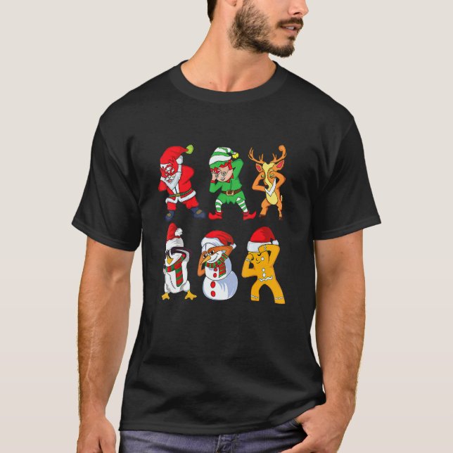 T-shirt Christmas Santa Clause and Friends Griddy Dance (Devant)