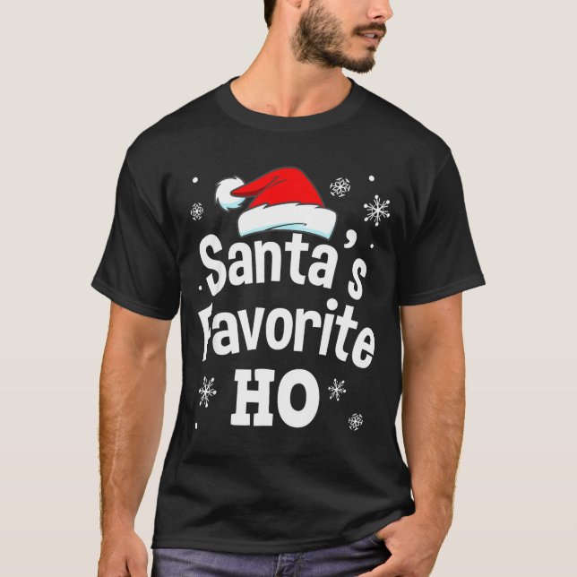 T-shirt Christmas Santa's Favorite Ho Shirt, Adult Naughty (Devant)