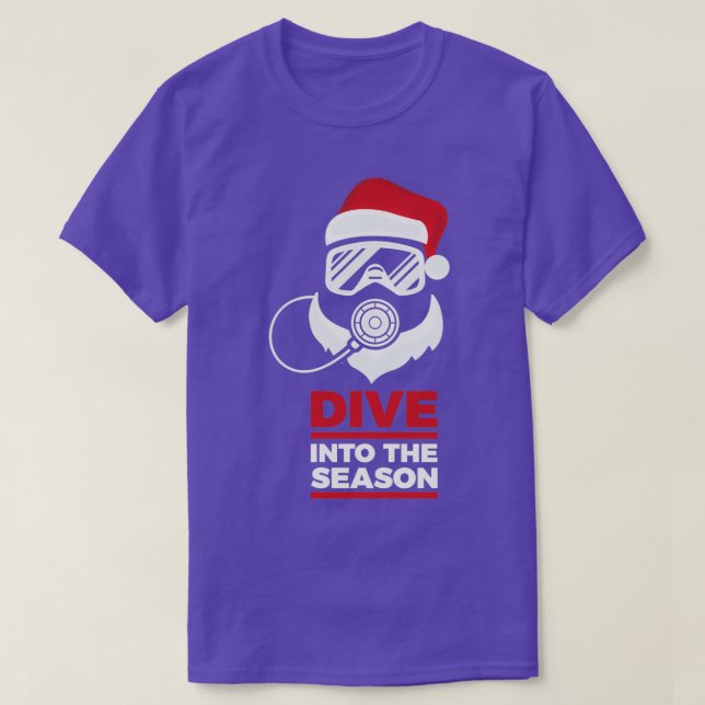 T-shirt Christmas Scuba Diver cadeau quotPlonger dans la m (Design devant)