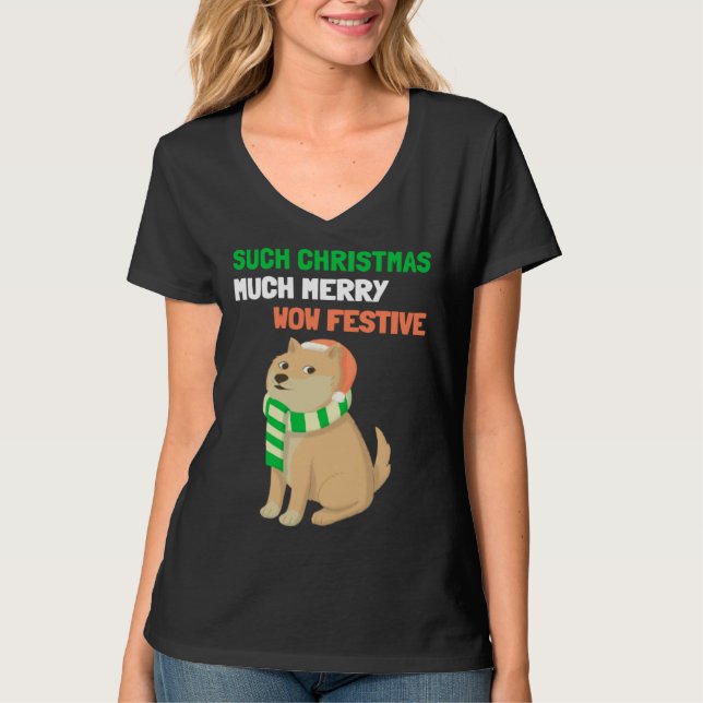 T-shirt Christmas  Shiba Inu Doge Memes (Devant)