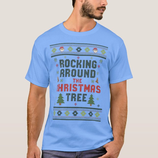 T-shirt Christmas Shirt -  Rock the Ugly Jingle Design (Devant)