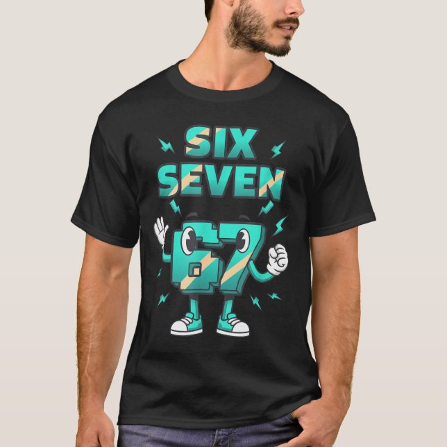 T-shirt Christmas Six Seven 67 Funny 6-7 Meme Retro Cartoo (Devant)