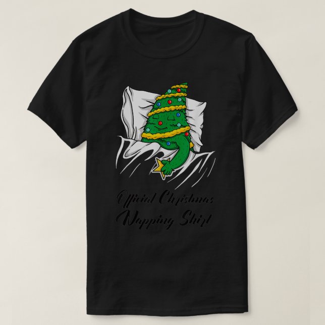 T-shirt Christmas Sleeping Christmas Tree Official Noël (Design devant)