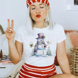 T-shirt Christmas Snowman<br><div class="desc">T-shirt Snowman de Noël. © Tee - shirt & Sweats at Zazzle. Ce tee-shirt a un grand bonhomme de neige de Noël dessus.</div>