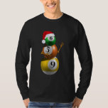 T-shirt Christmas Snowman Pool Balls Billard Joueur Funn<br><div class="desc">Noël Snowman Pool Balls Billard Joueur amusant</div>