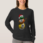 T-shirt Christmas Snowman Pool Balls Billard Joueur Funn<br><div class="desc">Noël Snowman Pool Balls Billard Joueur amusant</div>
