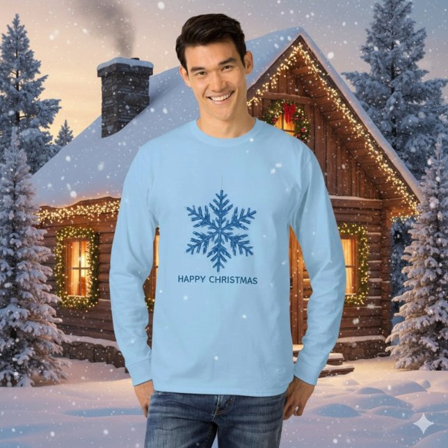 T-shirt Christmas Sparkling Blue Crystal Snowflake (Créateur téléchargé)