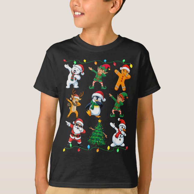 T-shirt Christmas Squad Dabbing Xmas Friends Boys Girls Me (Devant)