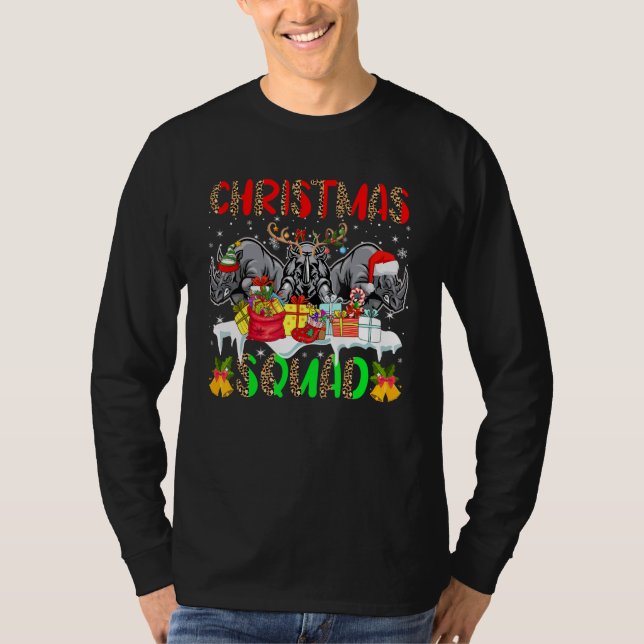 T-shirt Christmas Squad Leopard Three Santa Reindeer Elf R (Devant)