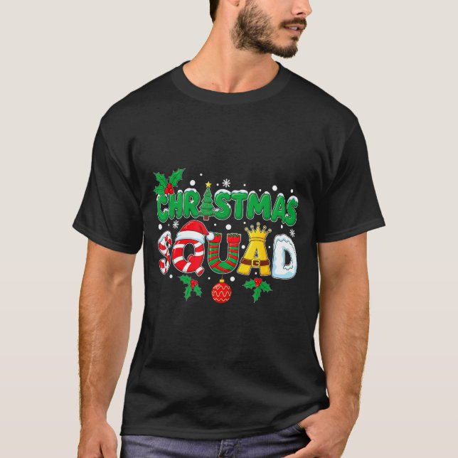 T-shirt Christmas Squad Merry Xmas Family Holiday Snow Elf (Devant)