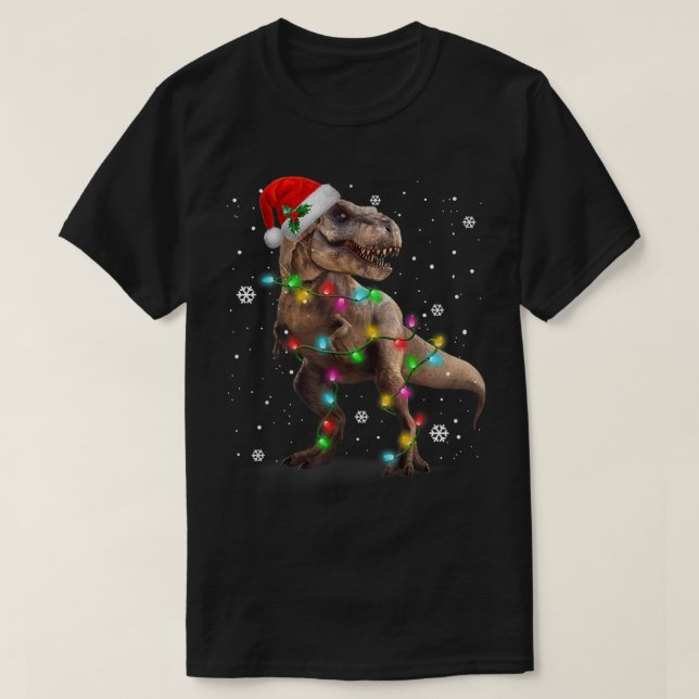 T-shirt Christmas T-Rex Dinosaur Funny Holiday Shirt (Design devant)