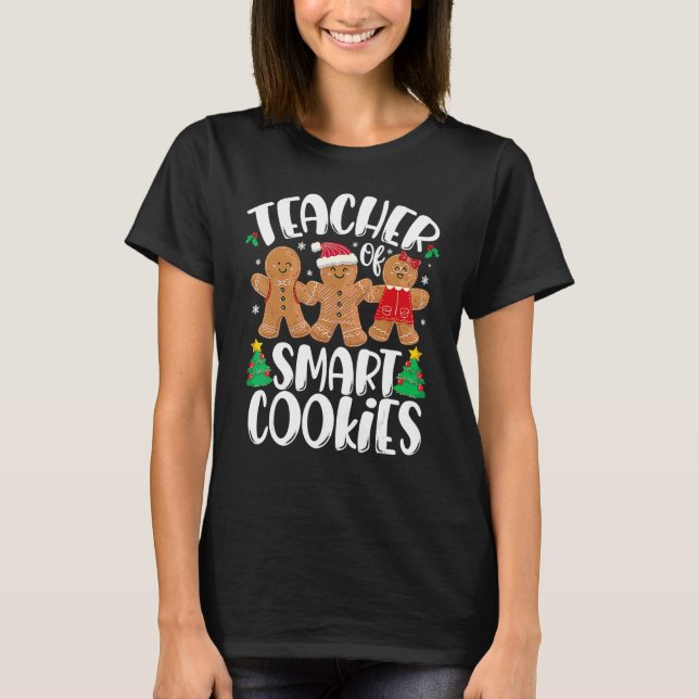 T-shirt Christmas Teacher Cute Gingerbread Cookies (Devant)