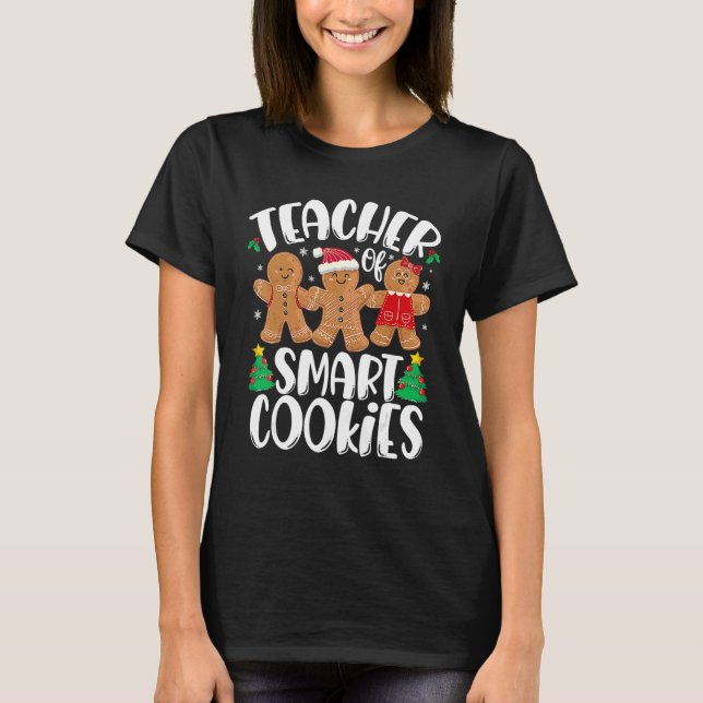 T-shirt Christmas Teacher Cute Gingerbread Cookies (Devant)