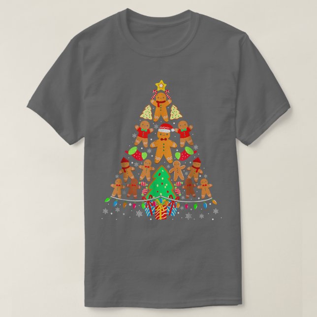 T-shirt Christmas Tree Baking Gingerbread Cookie (Design devant)