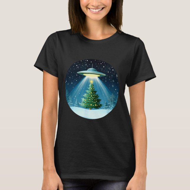 T-shirt Christmas Tree Beamed By Ufo For Interstellar Holi (Devant)