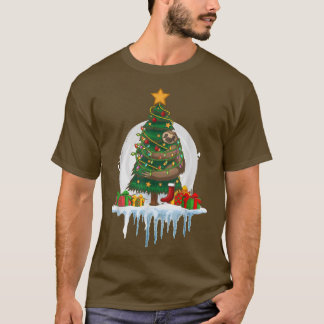 T-shirt Christmas Tree Fairy Lights Snow Christmas Sloth