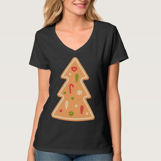 T-shirt Christmas Tree Gingerbread cake Xmas (Devant)