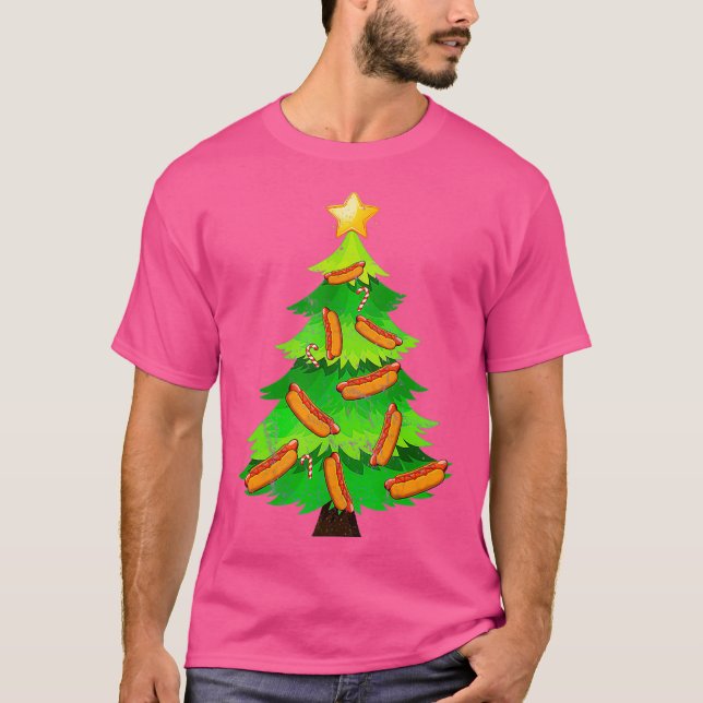 T-shirt CHRISTMAS Tree Hot Dog Fast Food Funny Cadeau (Devant)