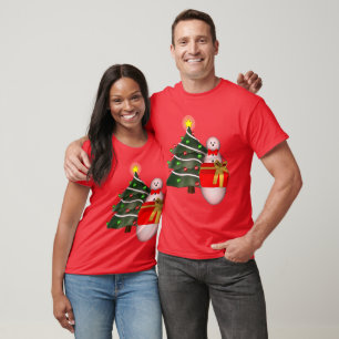 T-shirt Christmas Tree Snowman Holiday Cute