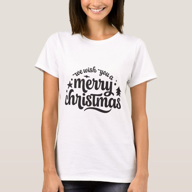 T-shirt Christmas Typography Sayings (Devant)