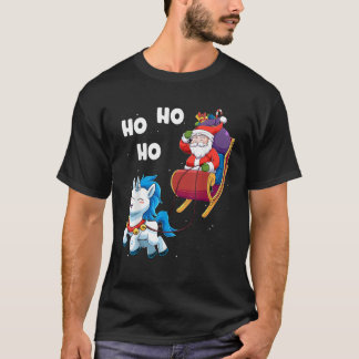 T-shirt Christmas Unicorn Shirt Magical Xmas Santa Claus S