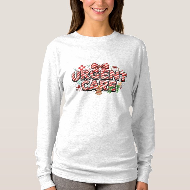 T-shirt Christmas Urgent Care Long Sleeve  (Devant)