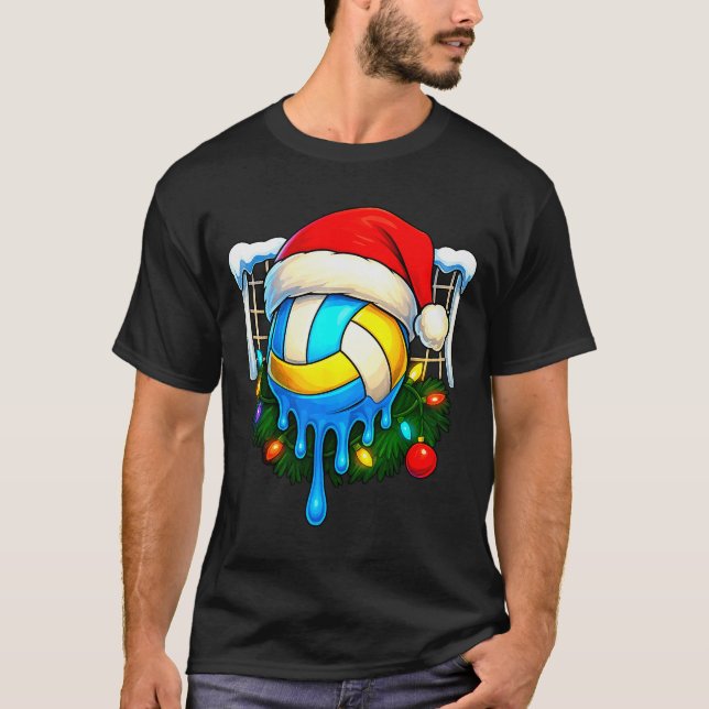T-shirt Christmas Volleyball Drip Ice Cream Drip Xmas  (Devant)