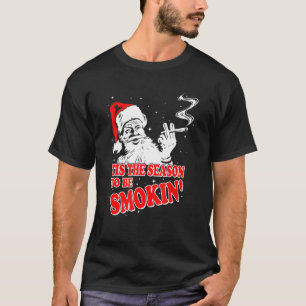 T-shirt Christmas Weed With Santa Claus Smoking Weed