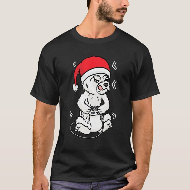 T-shirt Christmas West Highland White Terrier Chien Vidéo  (Devant)