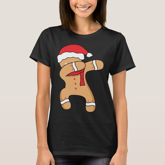 T-shirt Christmas winter holiday dance dabbing gingerbread (Devant)