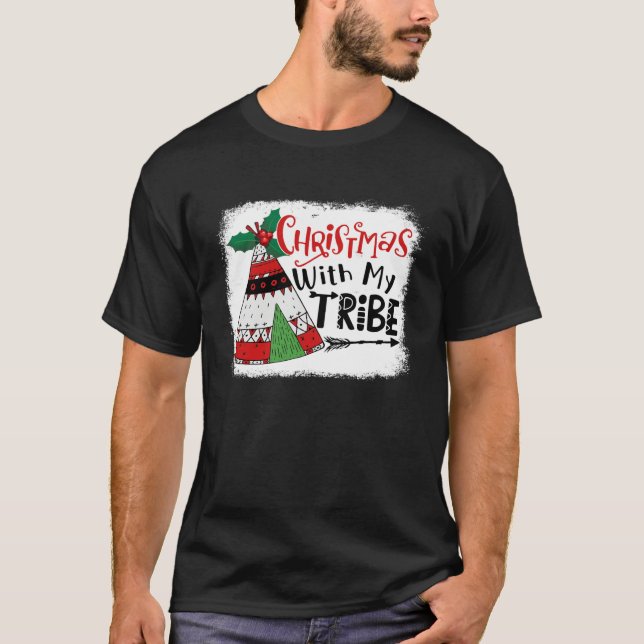 T-shirt Christmas With My Tribe Camping Fun Family Matchin (Devant)