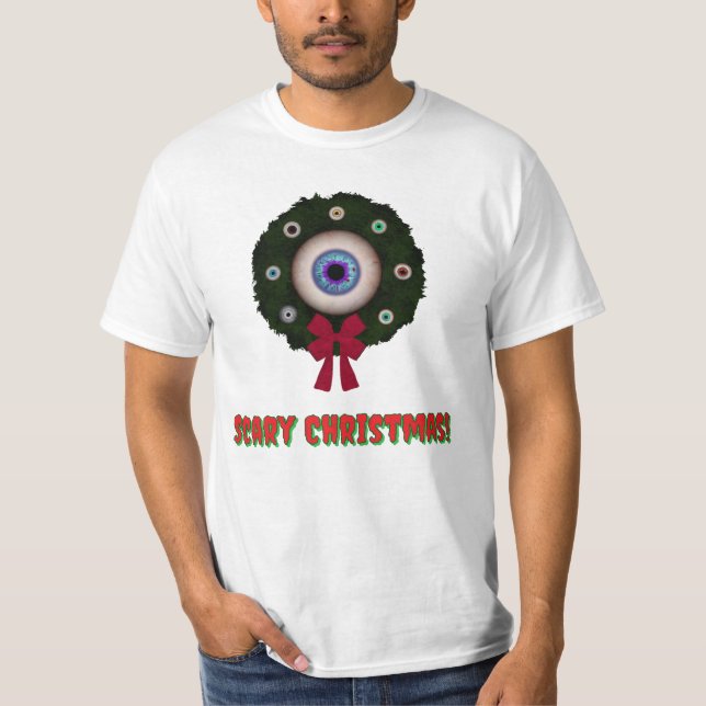 T-shirt Christmas Wreath of Eyes (Devant)