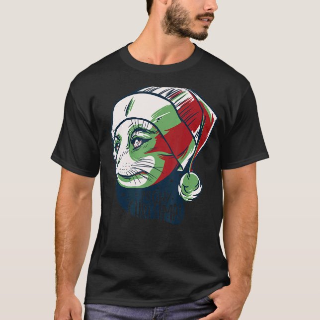 T-shirt Christmask Cat Meowy Catmas Men Women (Devant)