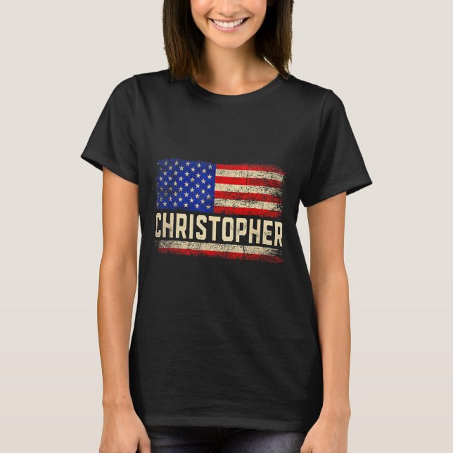 T-shirt Christopher First Name Shirt Christopher Name Amer (Devant)