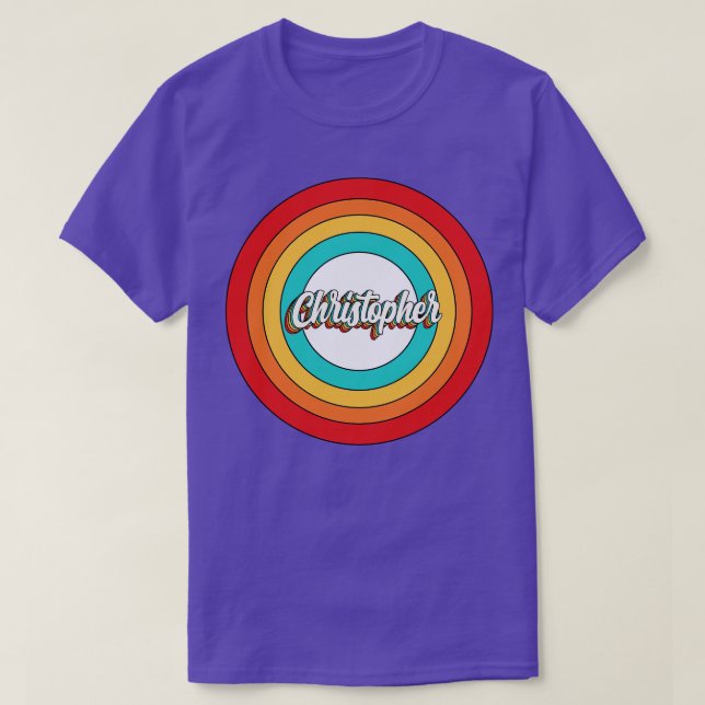 T-shirt Christopher Nom Chemise Vintage Christopher Circle (Design devant)
