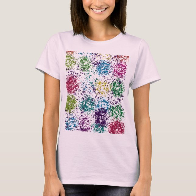T-shirt Chromatic Stipple Bloom Abstract (Devant)