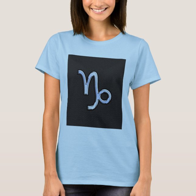 T-shirt Chrome comme Capricorn Symbole Zodiaque sur la pea (Devant)