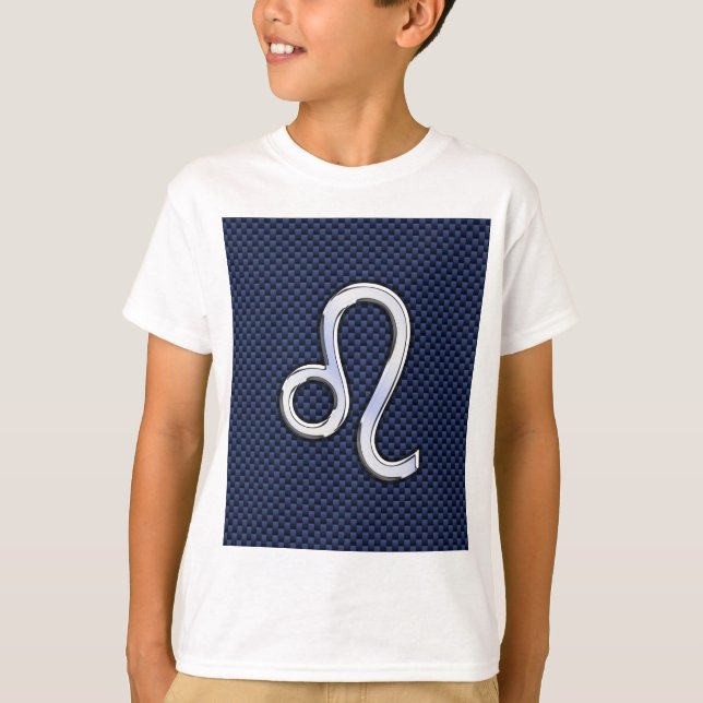 T-shirt Chrome Comme Leo Zodiac Panneau Bleu Fibre de carb (Devant)