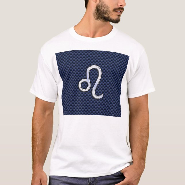 T-shirt Chrome Comme Leo Zodiac Panneau Bleu Fibre de carb (Devant)
