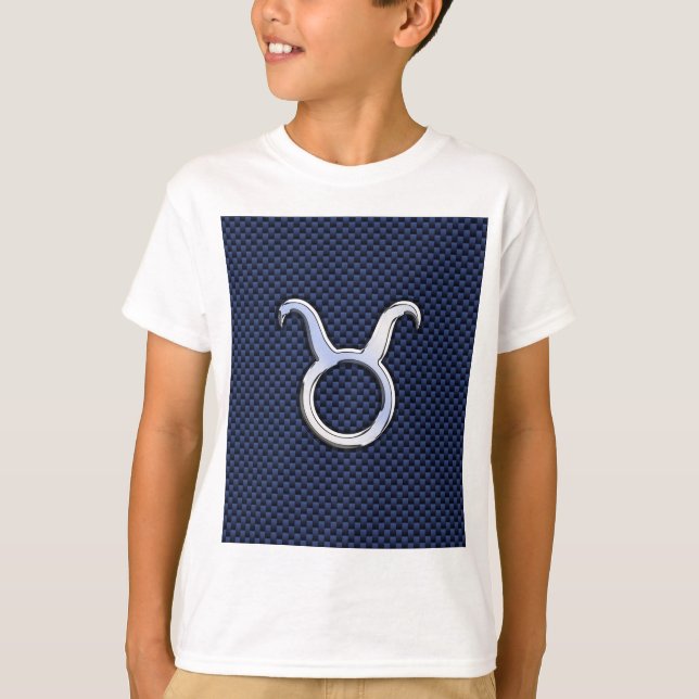 T-shirt Chrome Comme Taurus Zodiac Signe Bleu Carbone Impr (Devant)