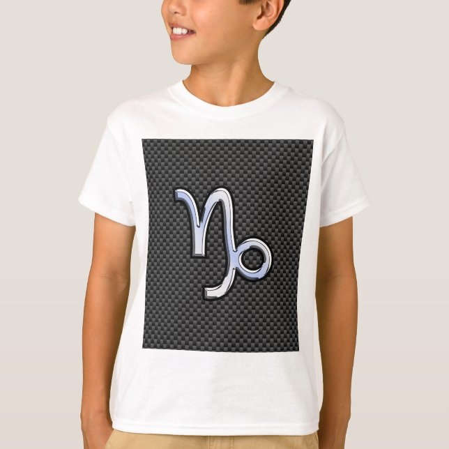 T-shirt Chrome d'argent comme Capricorn Symbole de fibre d (Devant)